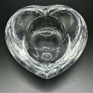 ORREFORS Amour Sweden Crystal Heart Shaped Votive Tealight Candle Holder Used